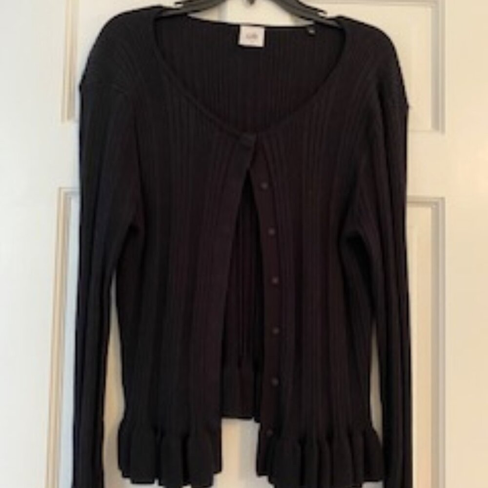 Black Ruffle Party Cardigan